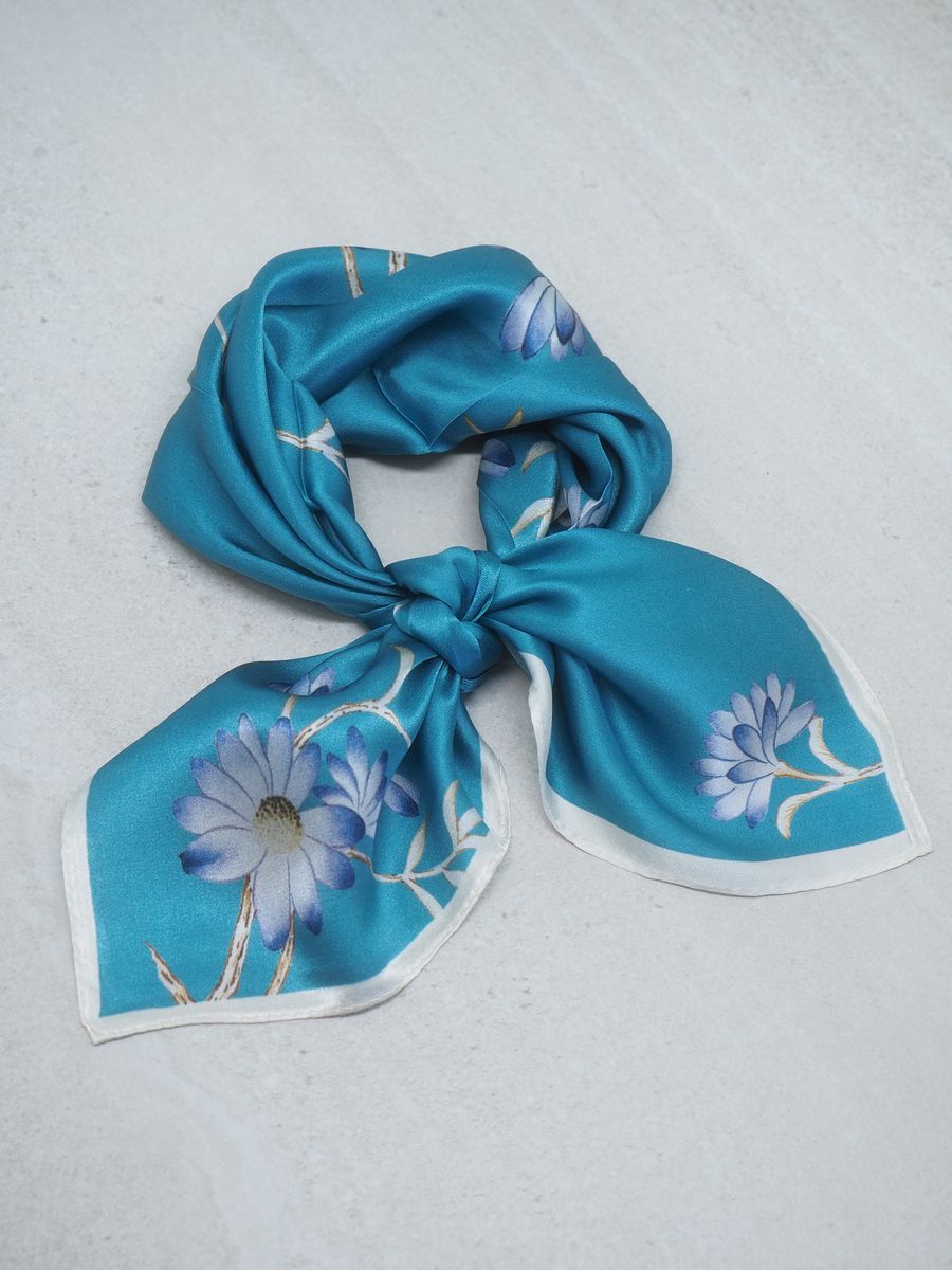 7DAYS silkeskjerf mini petrolblå 