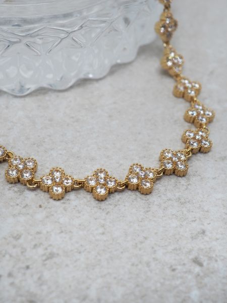 Hovedbilde 7DAYS blomsterarmbånd med zirkoner stål ...