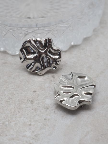 Hovedbilde Knappepynt 2stk. metall sølvfarget