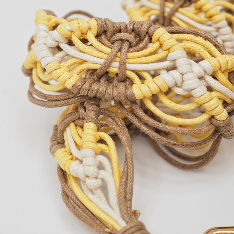 Veskestropp Raffia veskestropp beige og gul