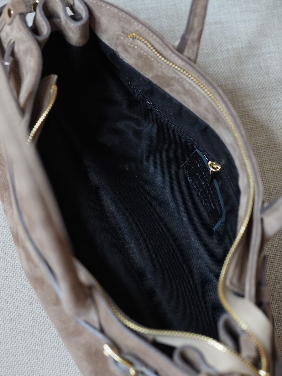 Semsket avlang veske taupe