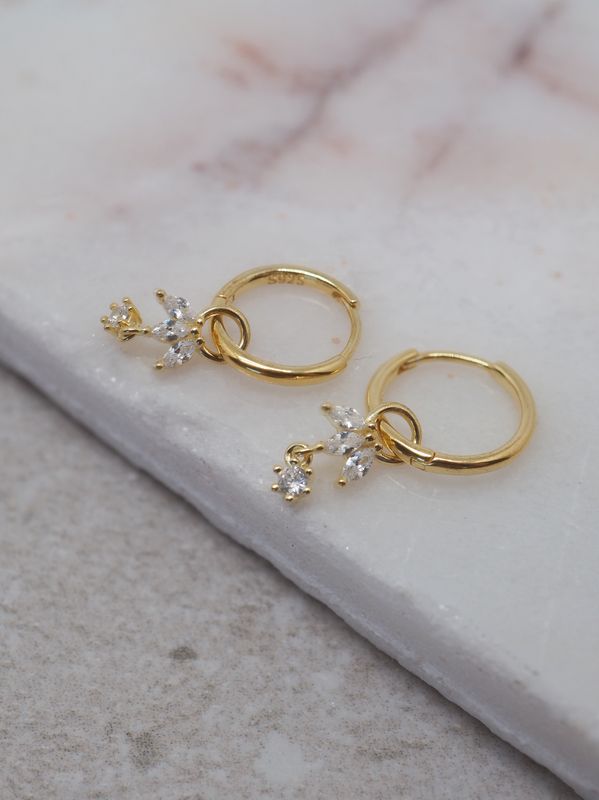 Øreringer med charms sølv forgylt