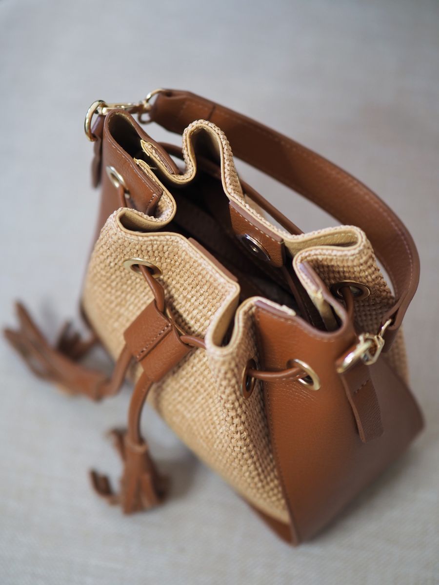 Raffia pumpadurveske brun