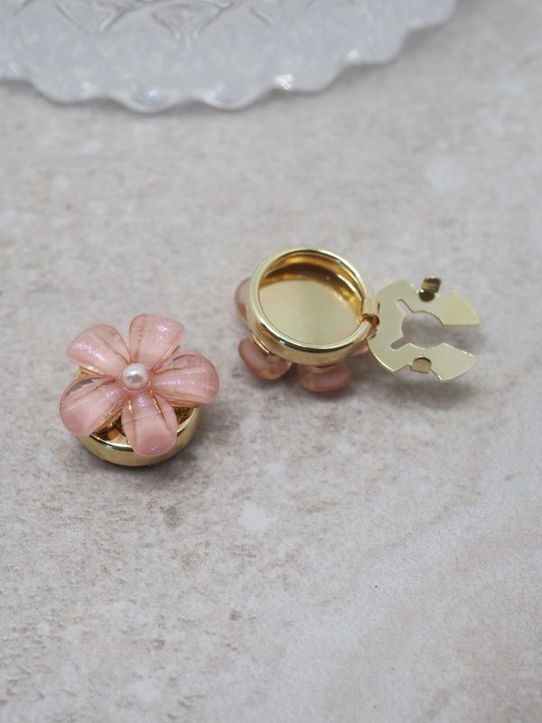 Knappepynt 2stk. rosa blomst