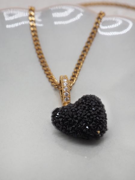 Hovedbilde Candy hjerte med kjede svart
