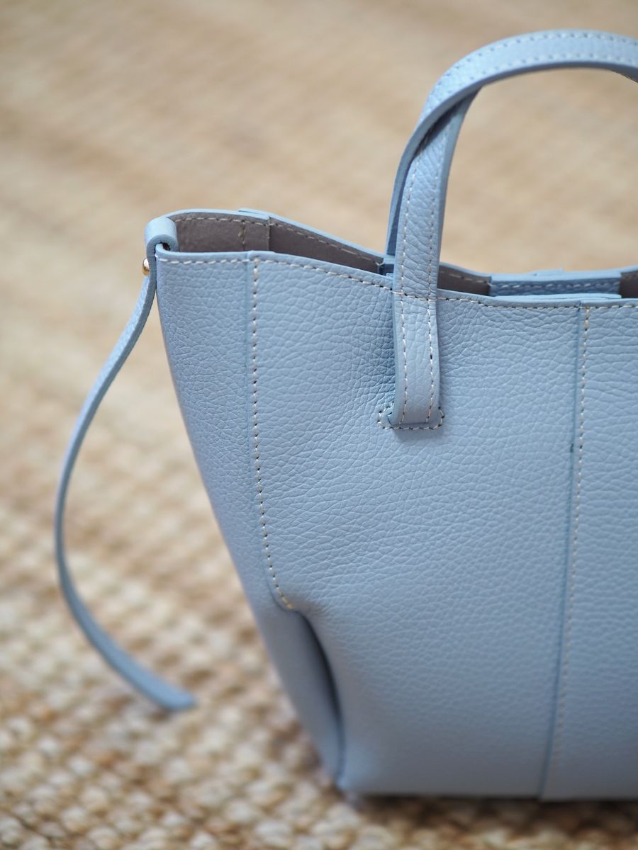 Tote-veske mini isblå