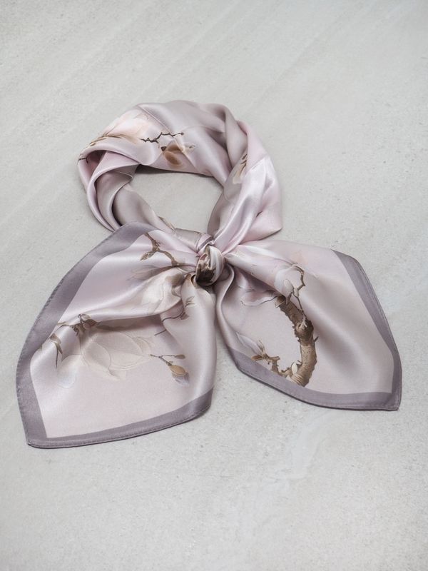 Skjerf 100% silke beige og lyserosa