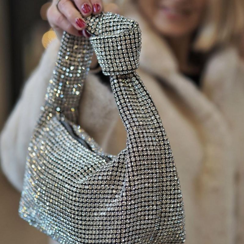 Clutch glitter sølv