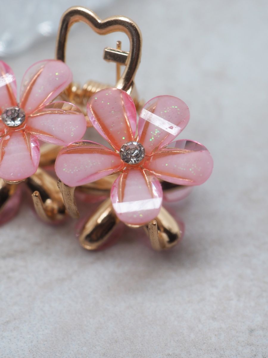 Hårklype blomster rosa