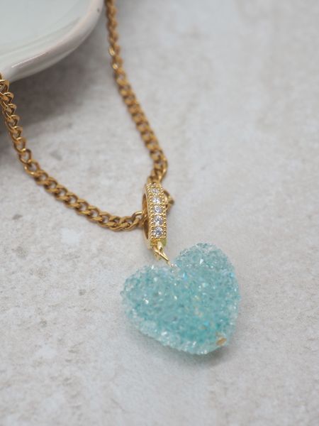 Hovedbilde Candy hjerte med kjede turkis