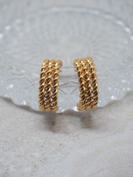 Hovedbilde 7DAYS tvunnet hoops stål gullfarget