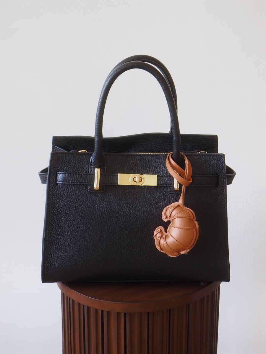 Veskepynt croissant konjakk