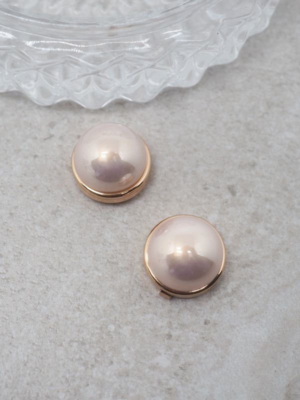 Knappepynt 2stk. klassisk perle rosa