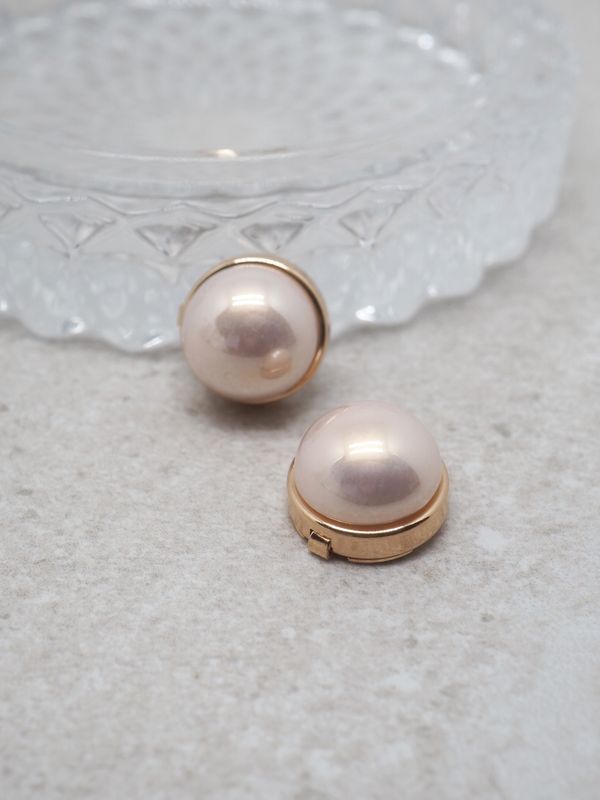 Knappepynt 2stk. klassisk perle rosa