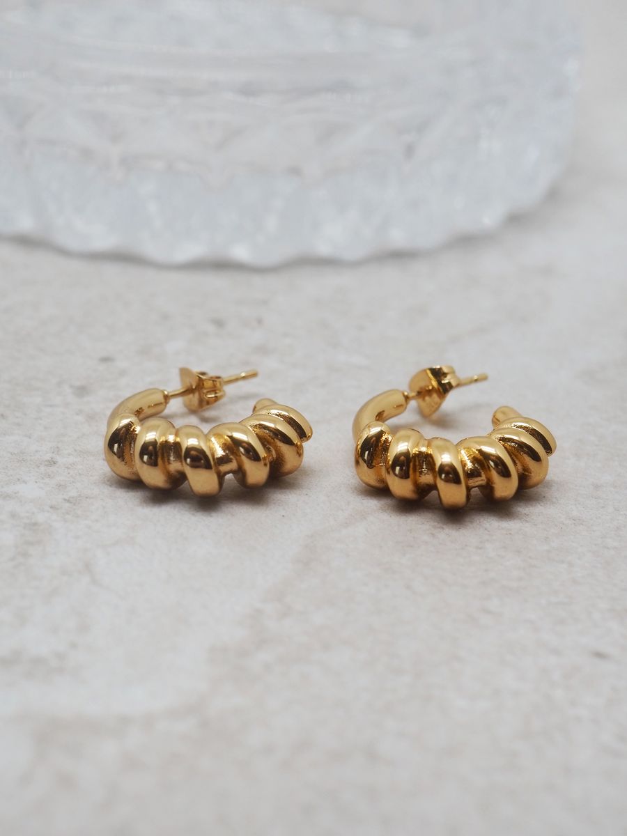 7DAYS øredobber ståløredobber gullfarget