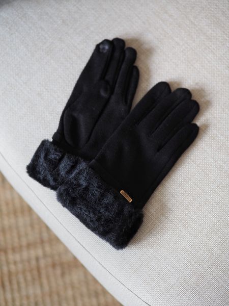 Hovedbilde Hansker med fuskepels svart