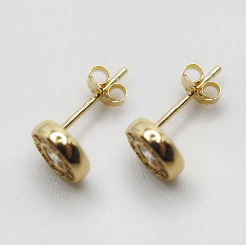 Studs sirkel 925 forgylt sølv