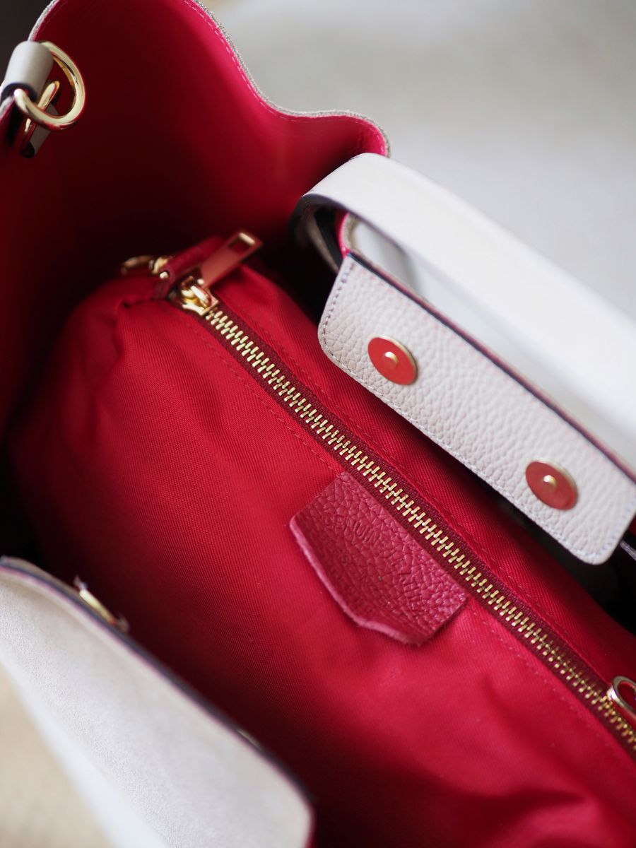 Semsket skinnveske beige