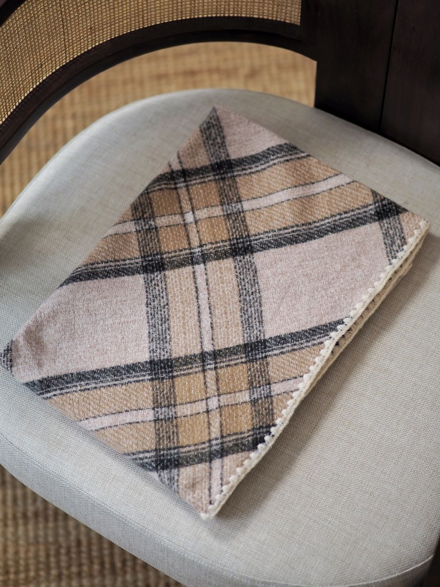 Stort sjal beige og brun