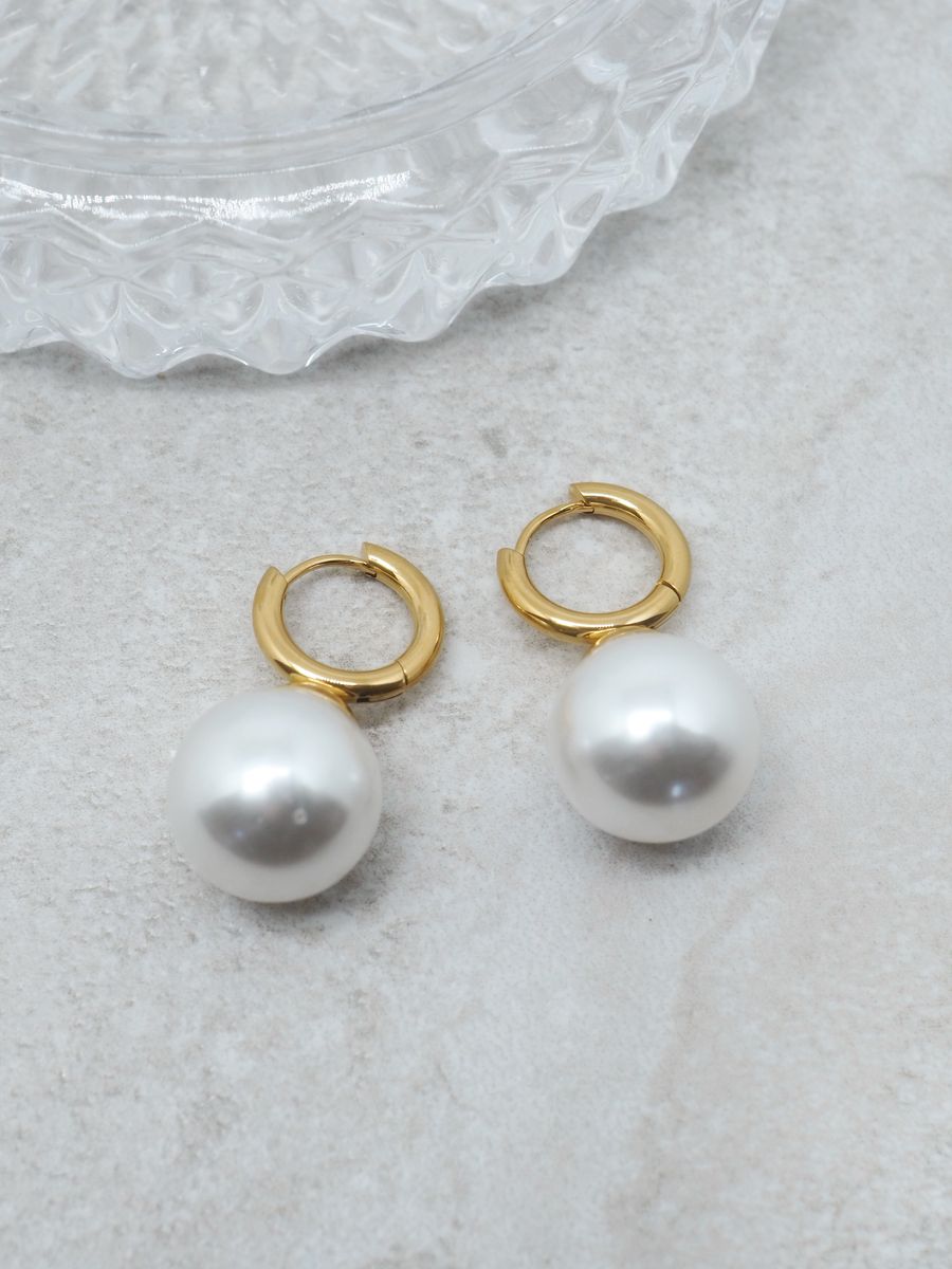 Perleøredobber i stål gullfarget