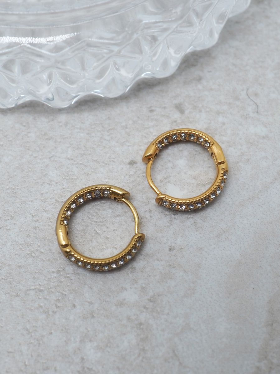 7DAYS klassiske hoops i stål gullfarget