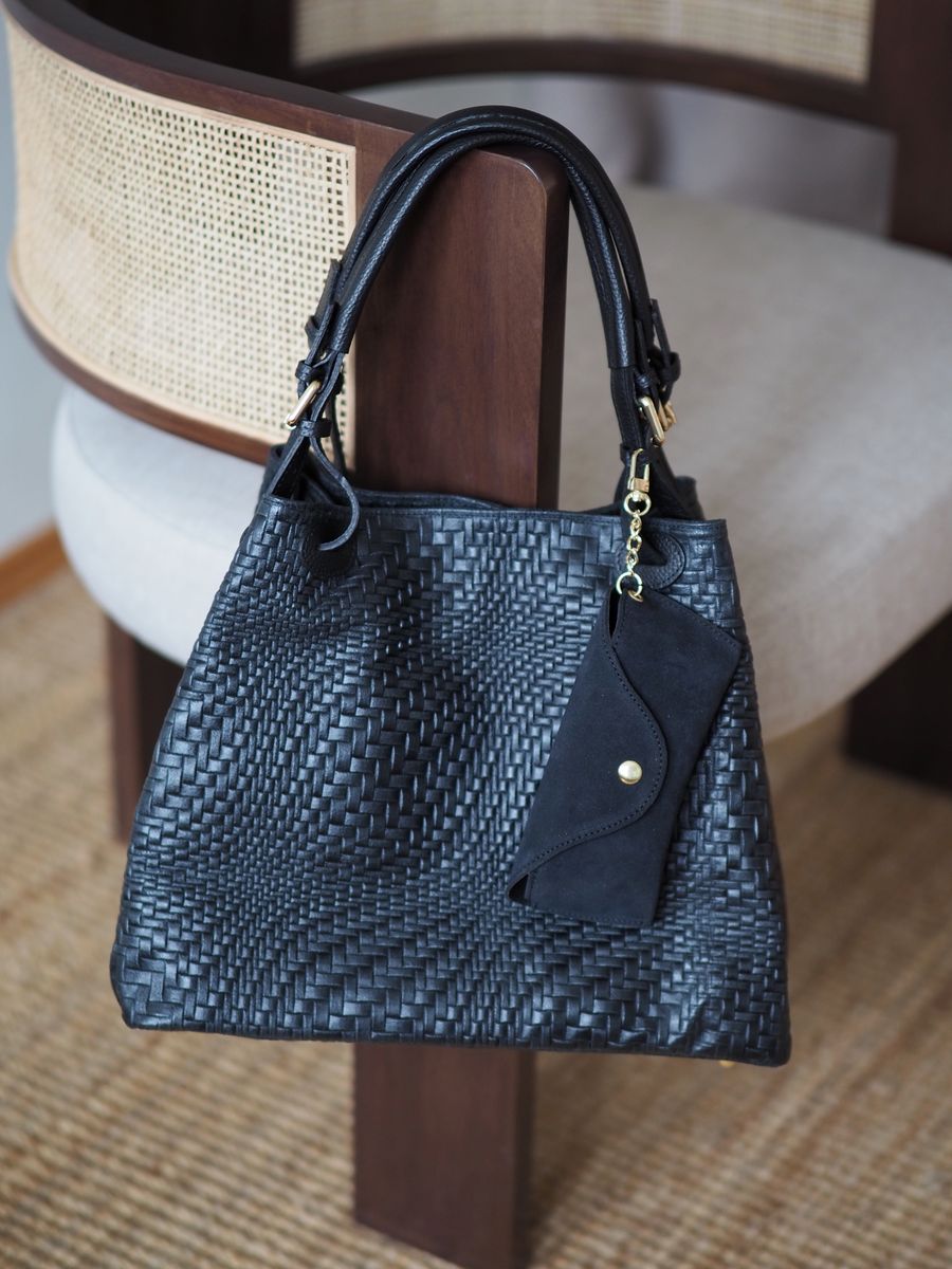 Brilleetui semsket skinn svart