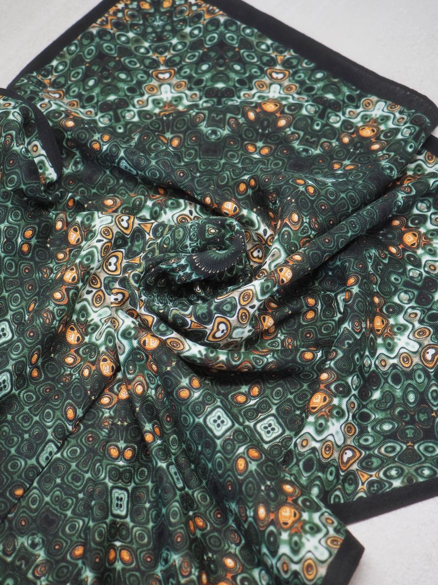 Lunt skjerf olivengrønn og brunt