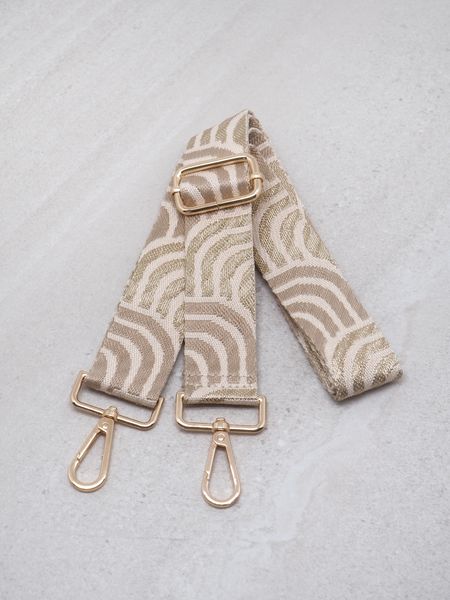 Hovedbilde Veskestropp smal med striper champagne