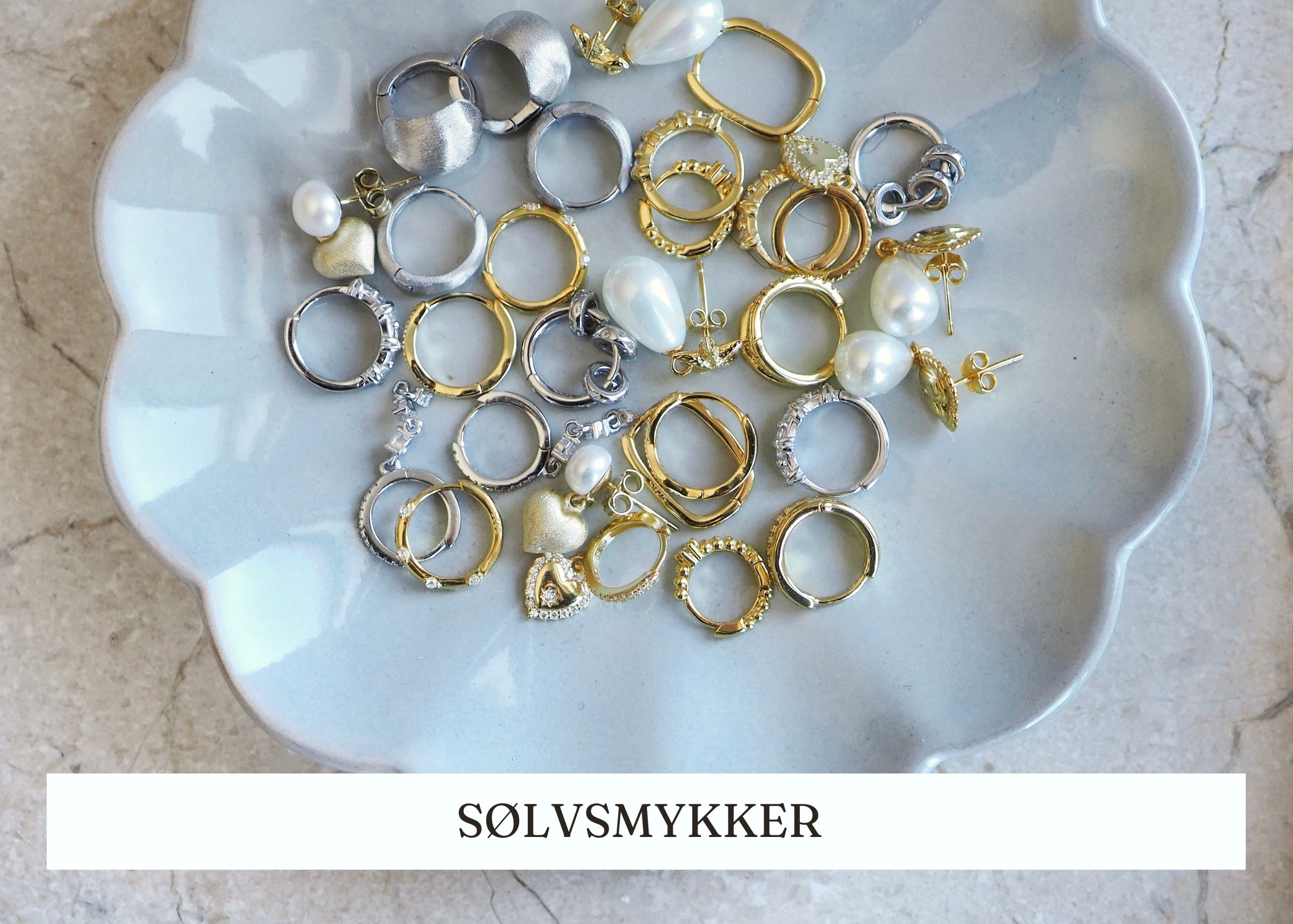 Sølvsmykker øredobber kjede ring