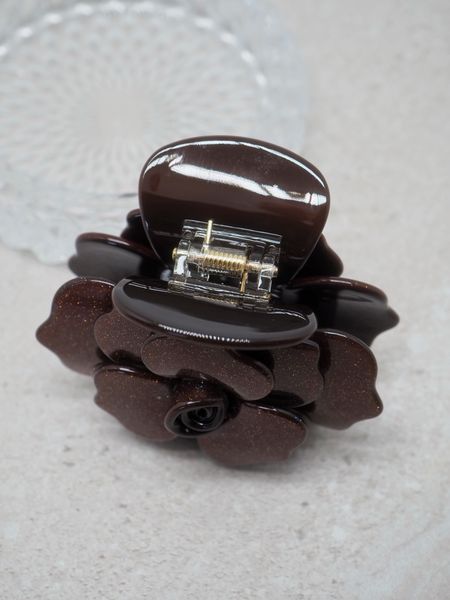 Hovedbilde Hårklype rose med glitter brun