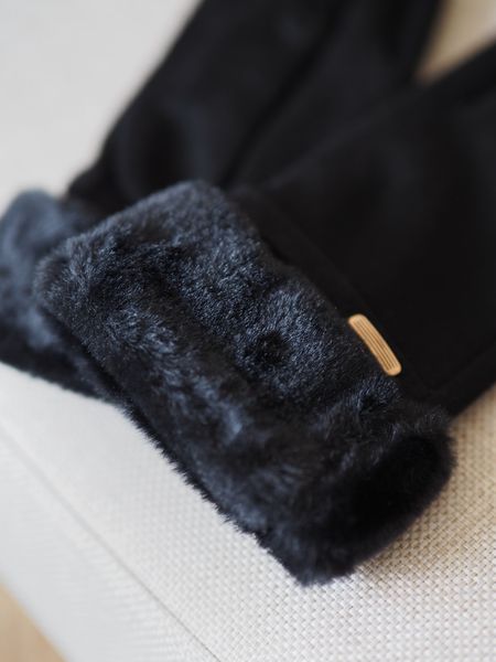 Hovedbilde Hansker med fuskepels svart