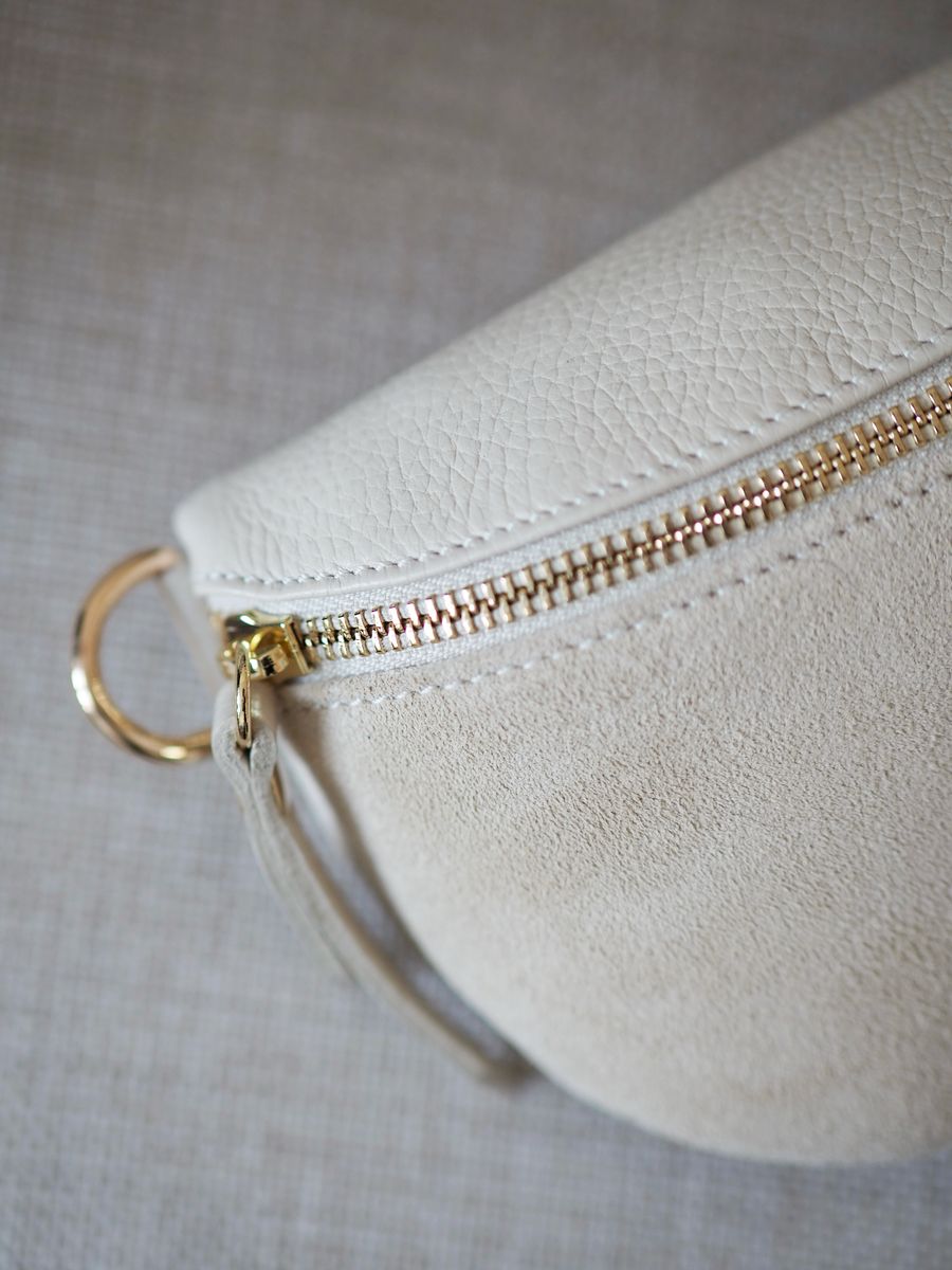 Skinn Bumbag semsket beige